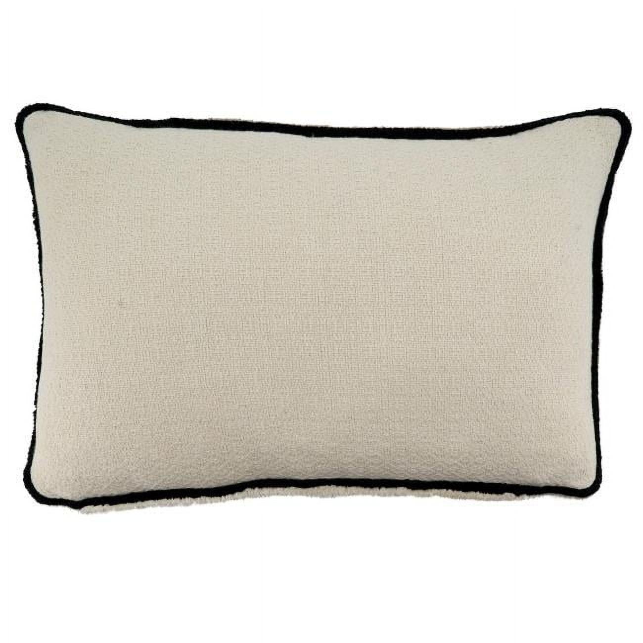 Saro Noir Et Blanc Collection Cotton Reversible Throw Pillow