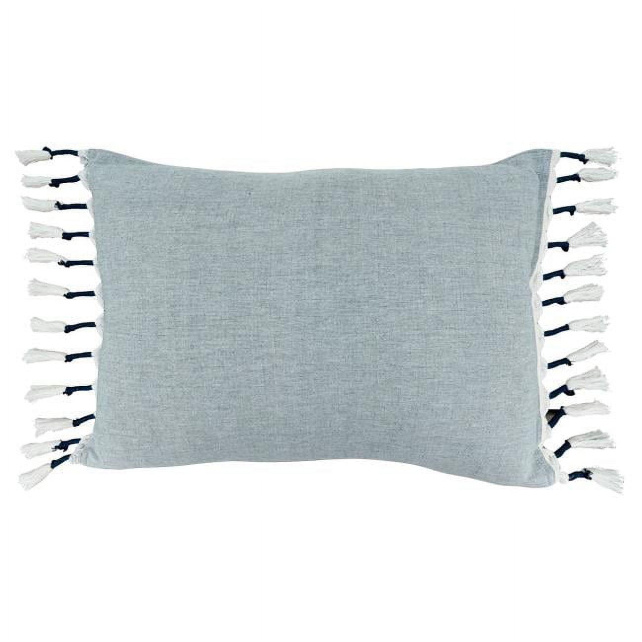 Chambray Rectangular Cotton Tassel Throw Pillow