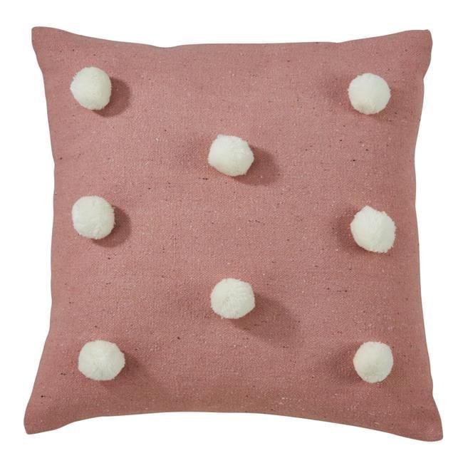 Saro Lifestyle Pom Pom Throw Pillow With Down Filling