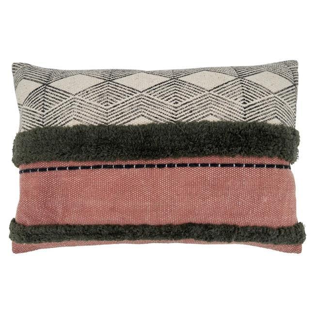 Saro Sadie Collection Appliqued Cotton Throw Pillow