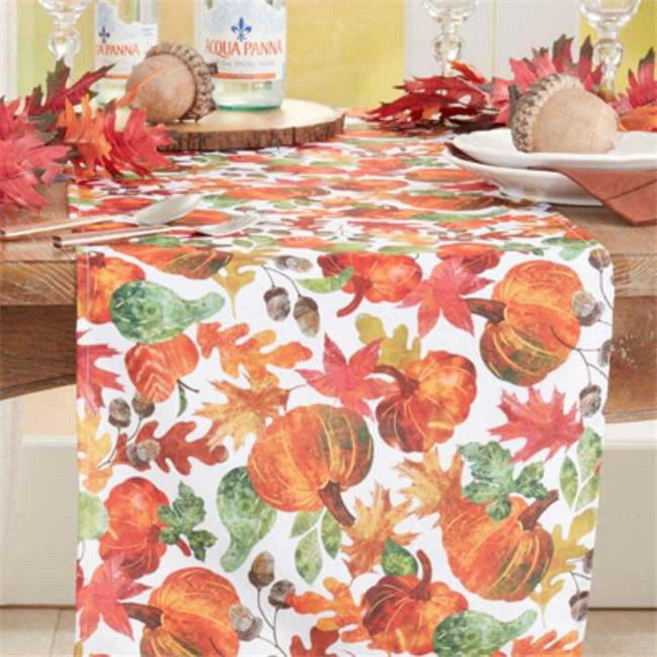 Saro Lifestyle Long Table Runner With Pumpkin Foliage Design