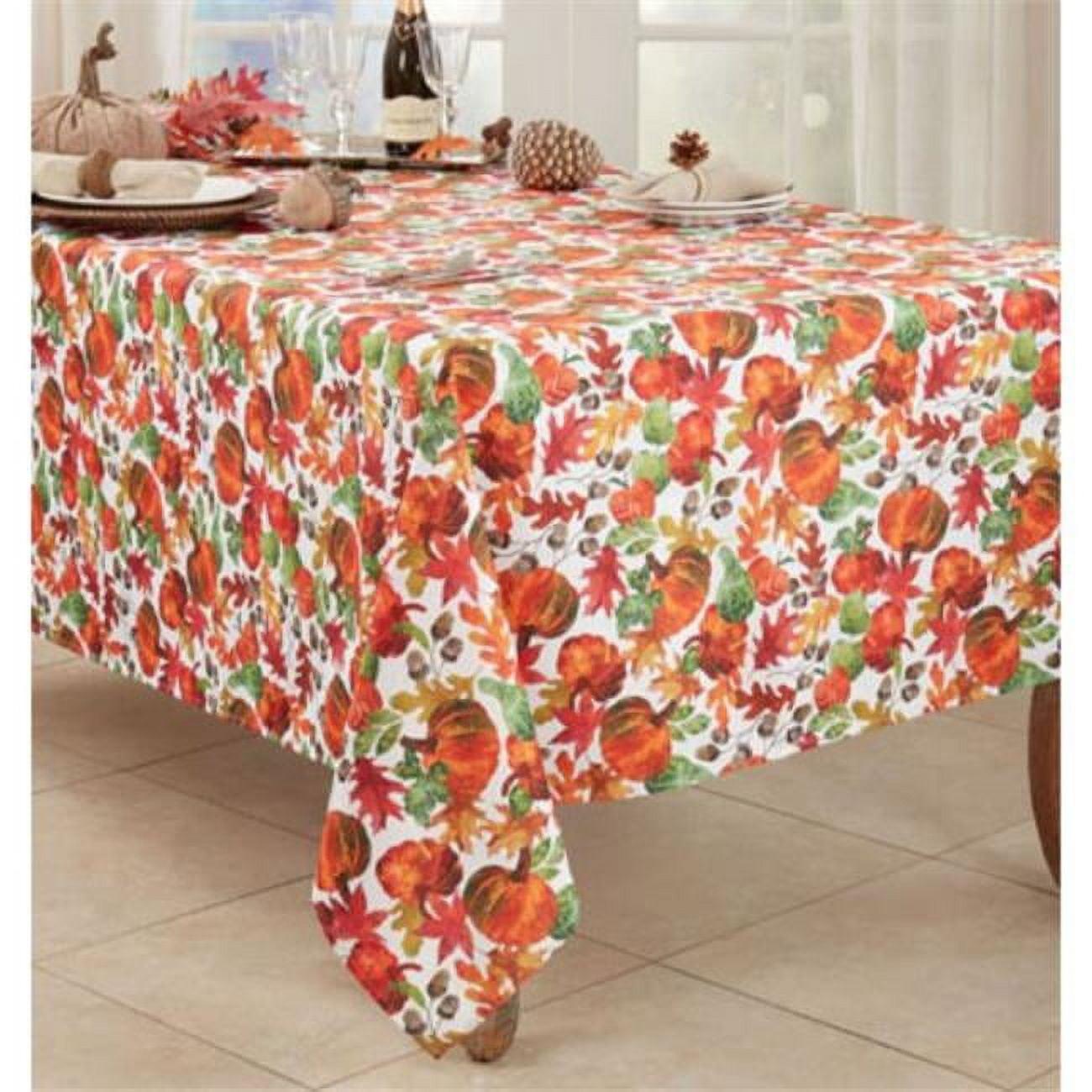 Saro Lifestyle Pumpkin Foliage Printed Tablecloth