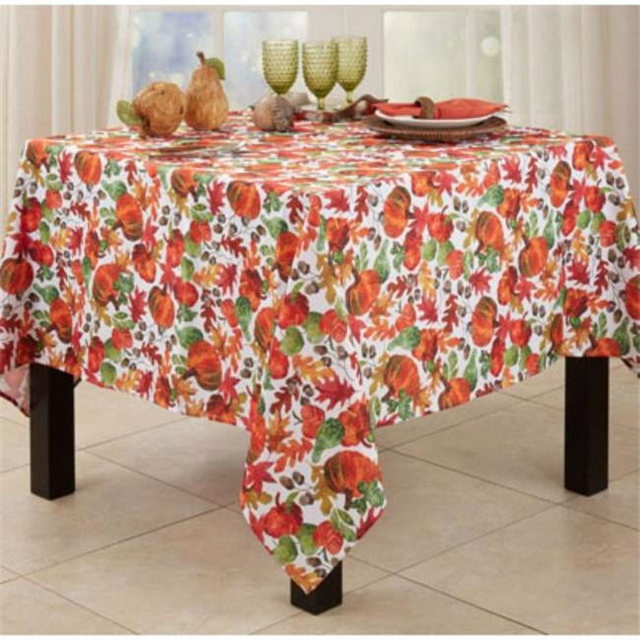 Saro Lifestyle Pumpkin Foliage Printed Tablecloth