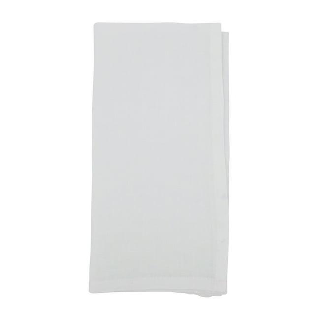 Saro Lifestyle Classic Pure 100% Linen Table Napkin (Set of 4), 20", White