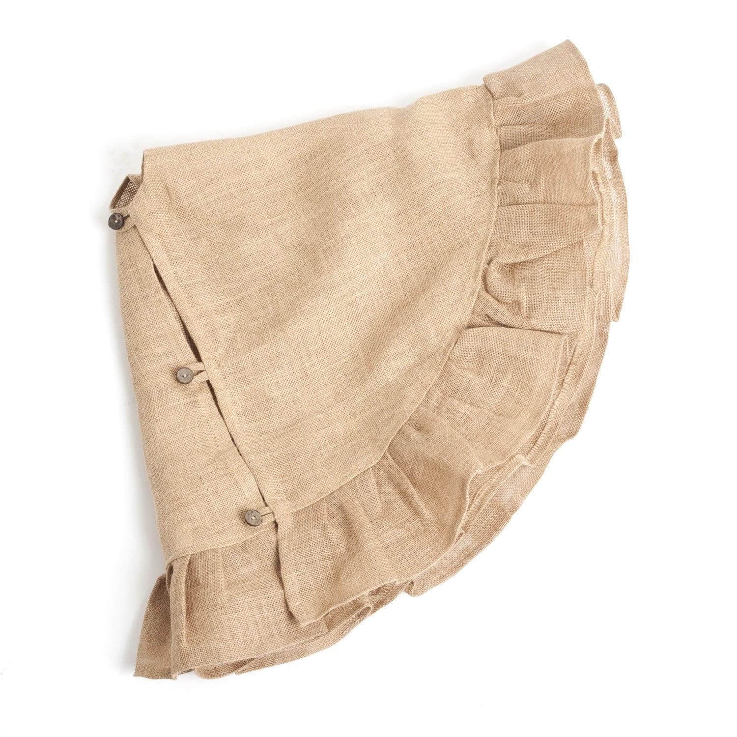 Saro Lifestyle Ruffled Jute Christmas Tree Skirt Natural 53"