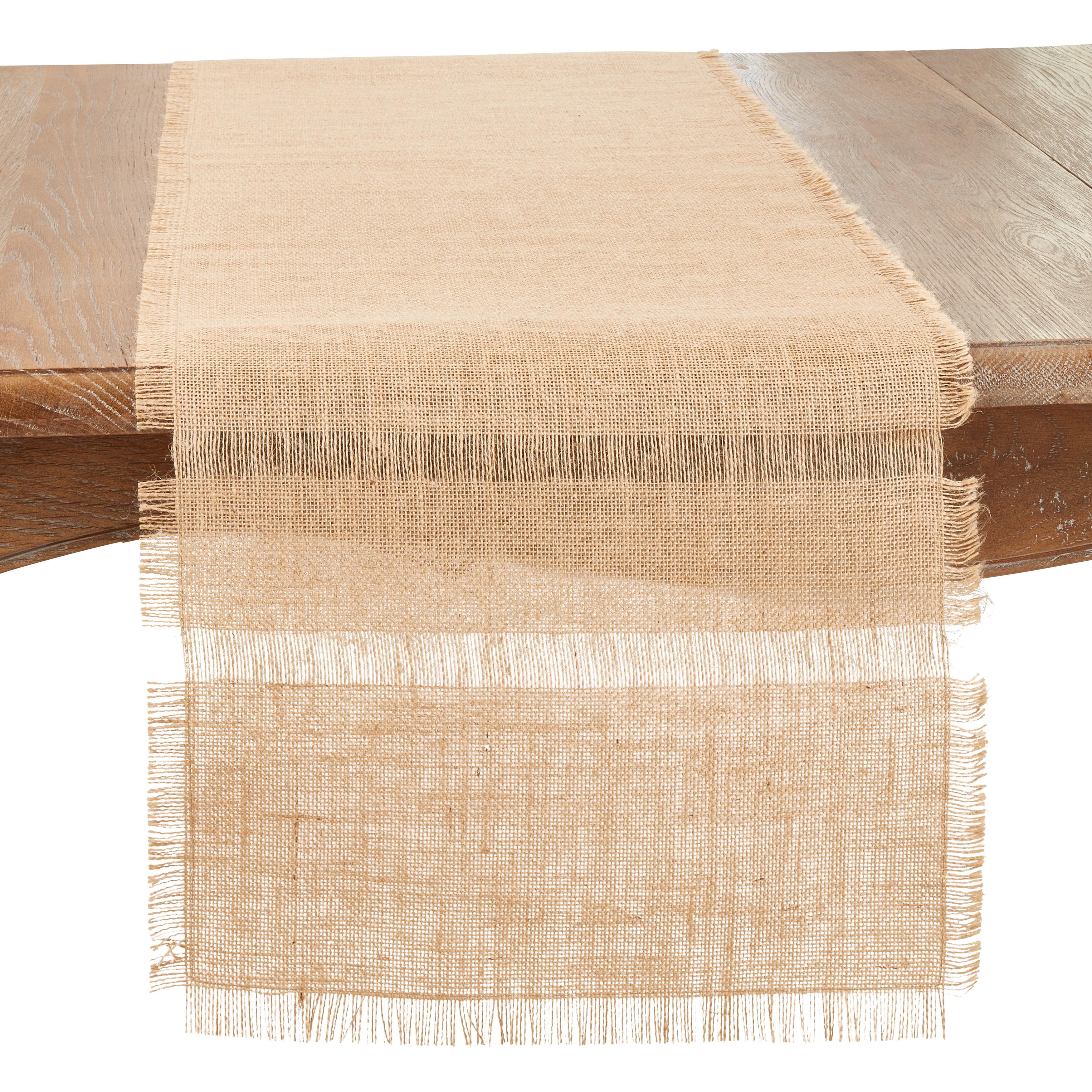 Rustic Beige Jute Burlap Table Runner, 16"x72"