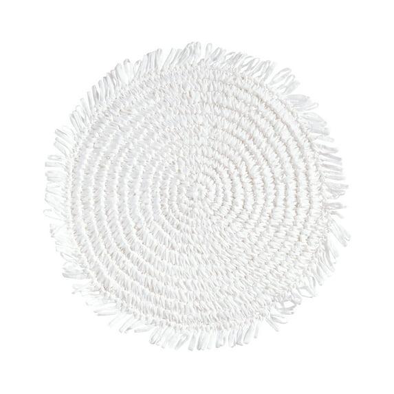 Kiri Collection 100% Paper Raffia No Pattern Round Placemat (Set of 4)