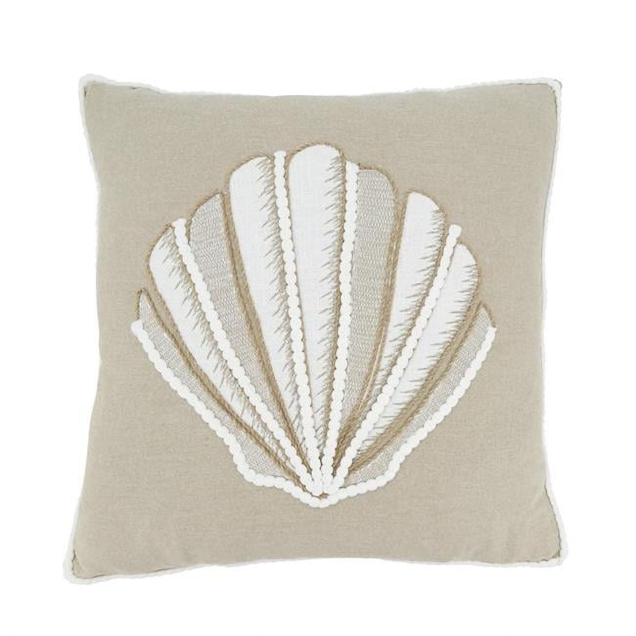 Saro Lifestyle Sandy Shore Seashell Throw Pillow Cover