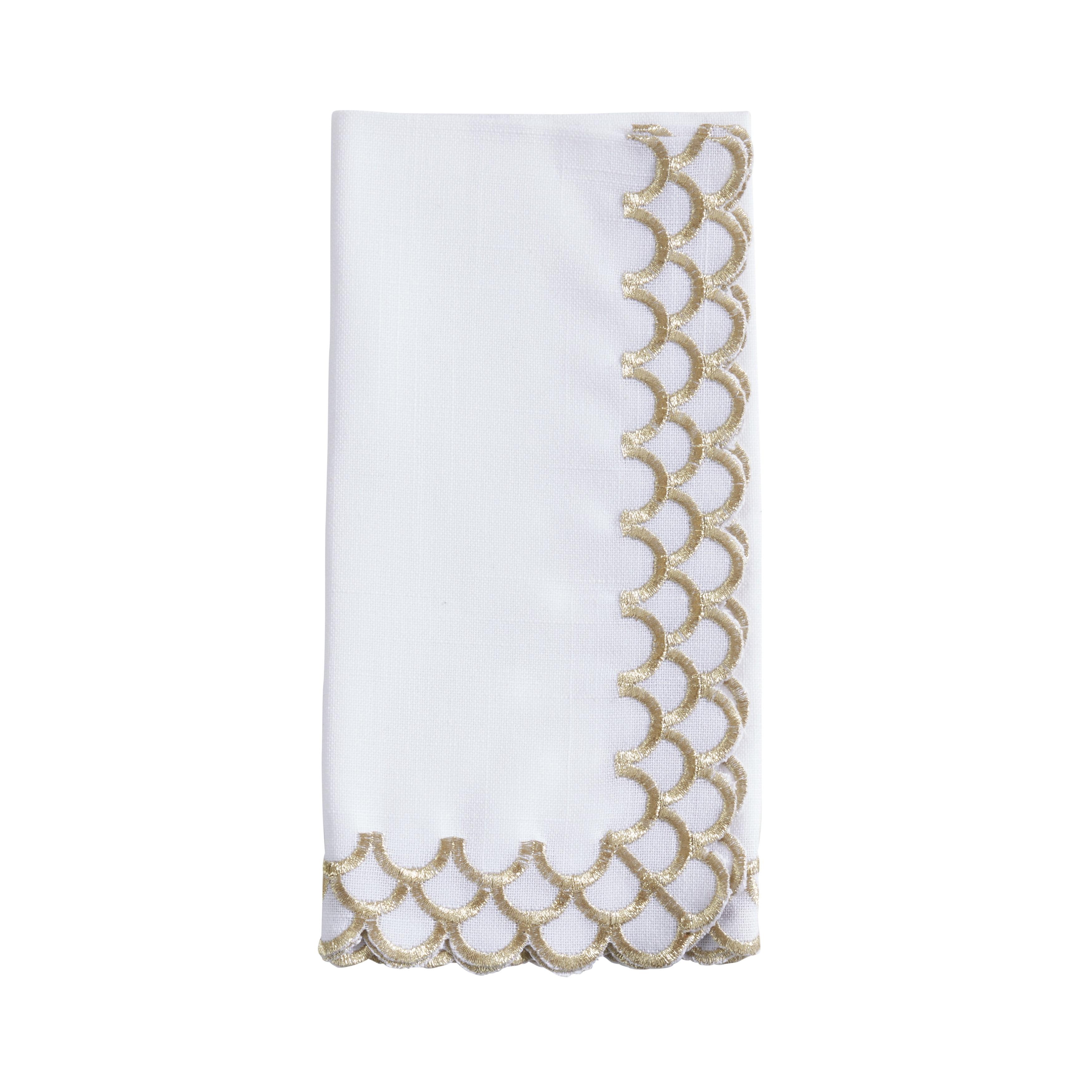 Saro Lifestyle Scalloped Edge Napkin (Set of 4)