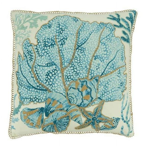 Saro Harbor Collection Cotton Throw Pillow