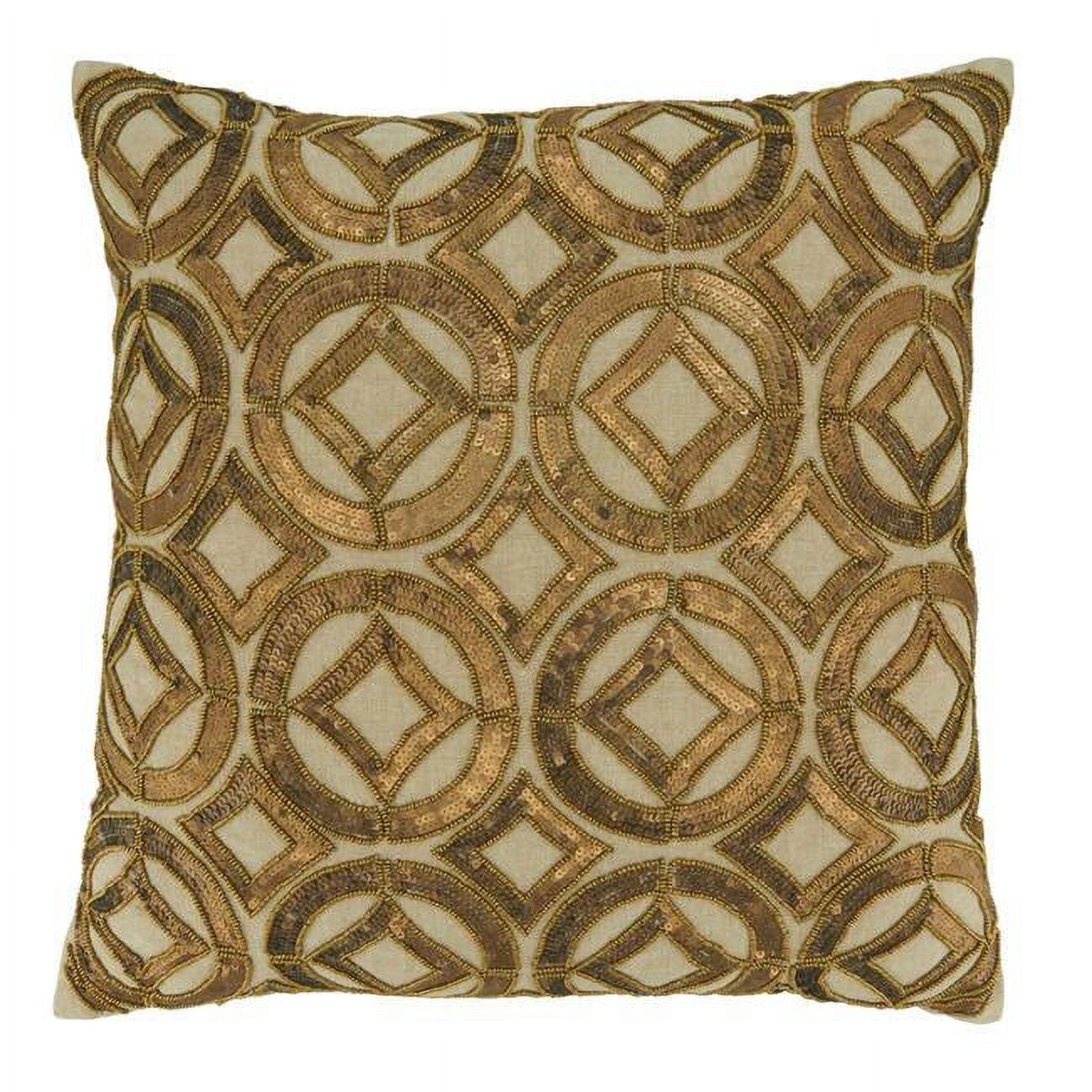 Saro Adelaide Design Sequined Cotton Throw Pillow