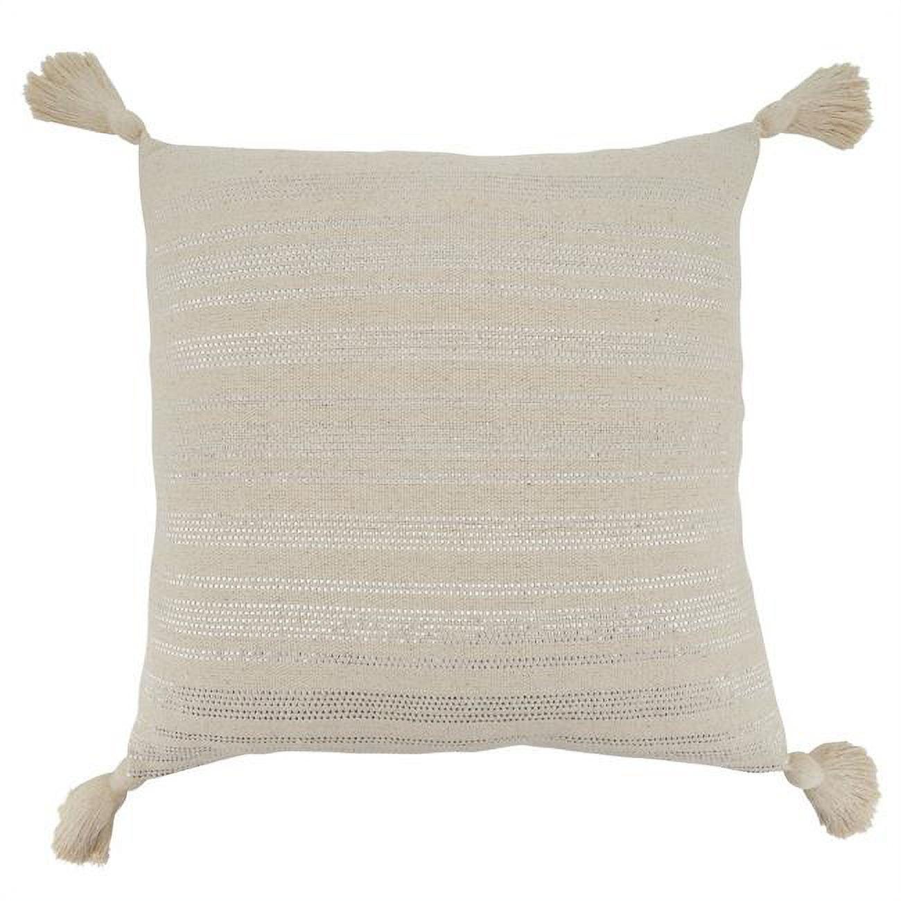 Saro Lifestyle Shimmer Line  Decorative Pillow Cover, Natural, 22"