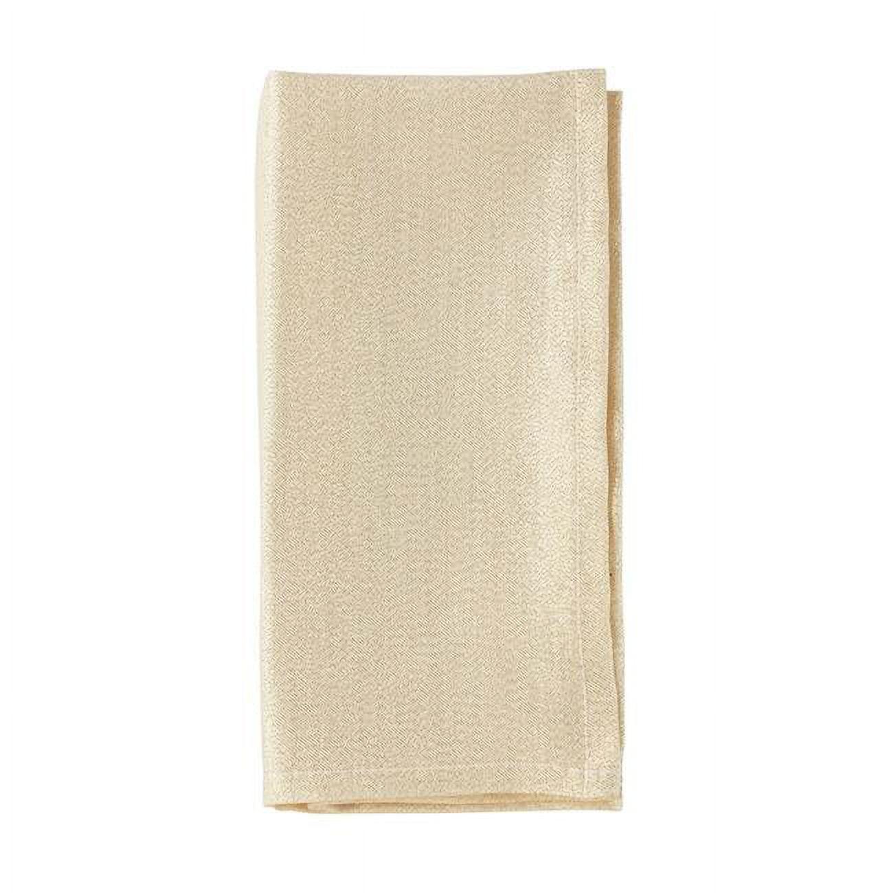 Shimmering Beige Polyester Dinner Napkins Set of 4