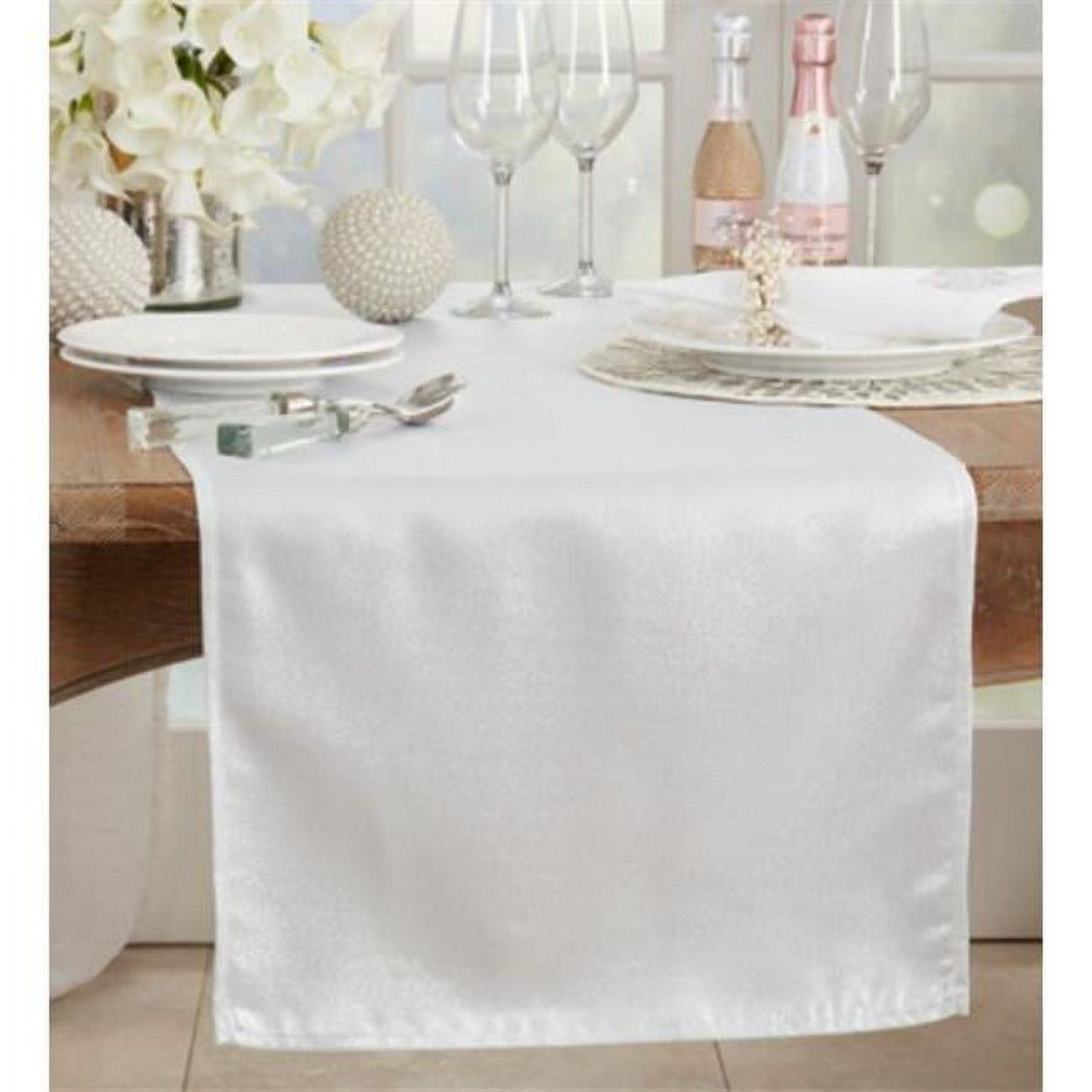 Elegant Silver Shimmering Polyester Table Runner 18" x 90"