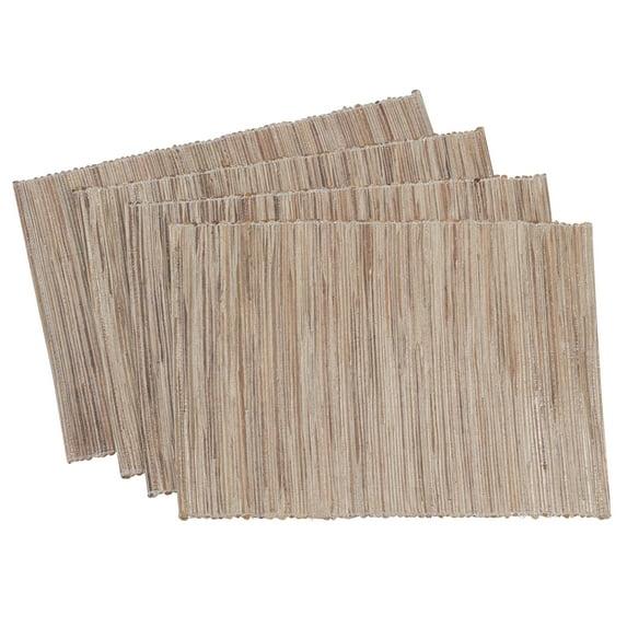 Saro Lifestyle Water Hyacinth Woven Placemats With Shimmering Accents, Beige, (Set of 4 pcs)