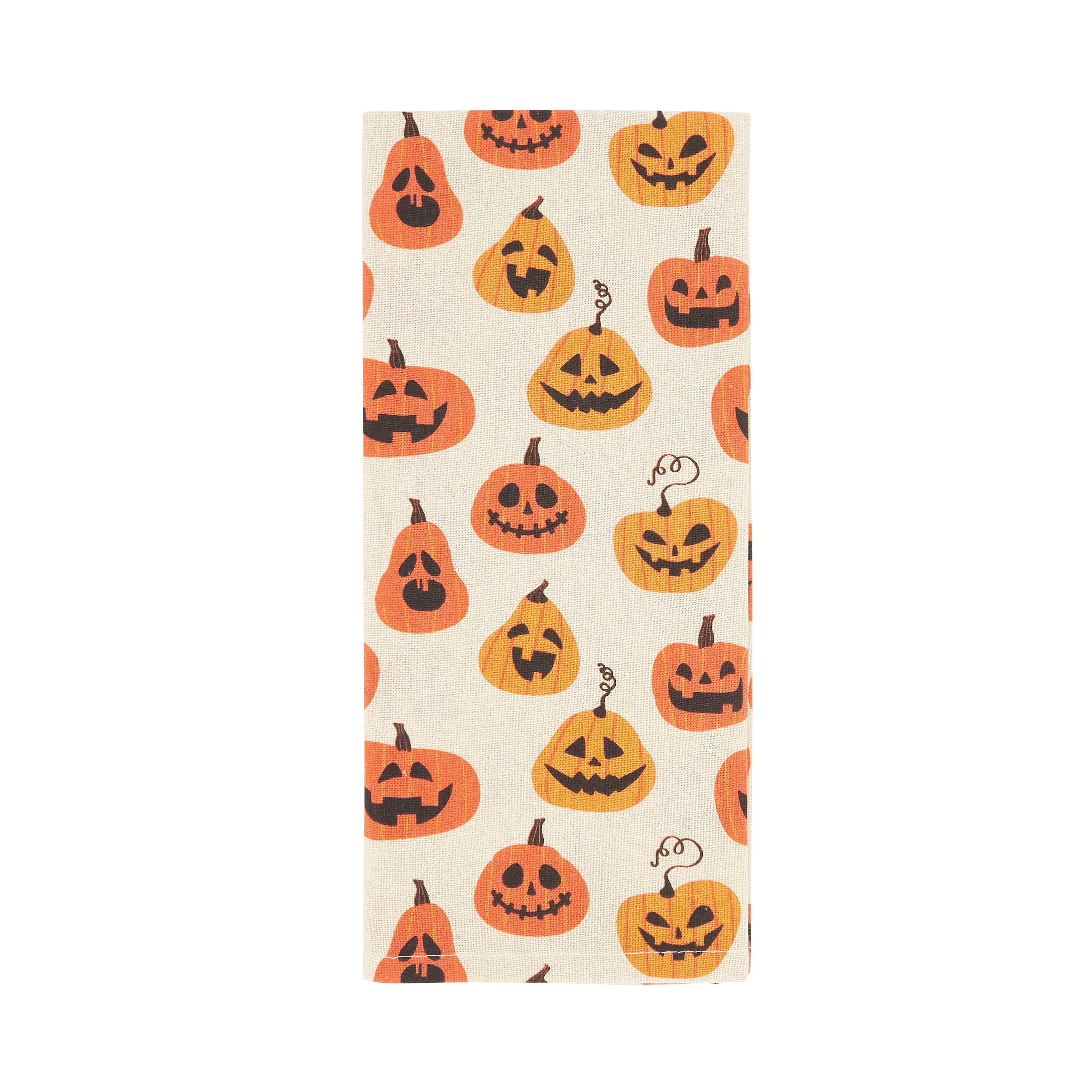 Saro Lifestyle Spice of Fall Pumpkin Kitchen Towel (Set of 4), Orange, 18"x28"