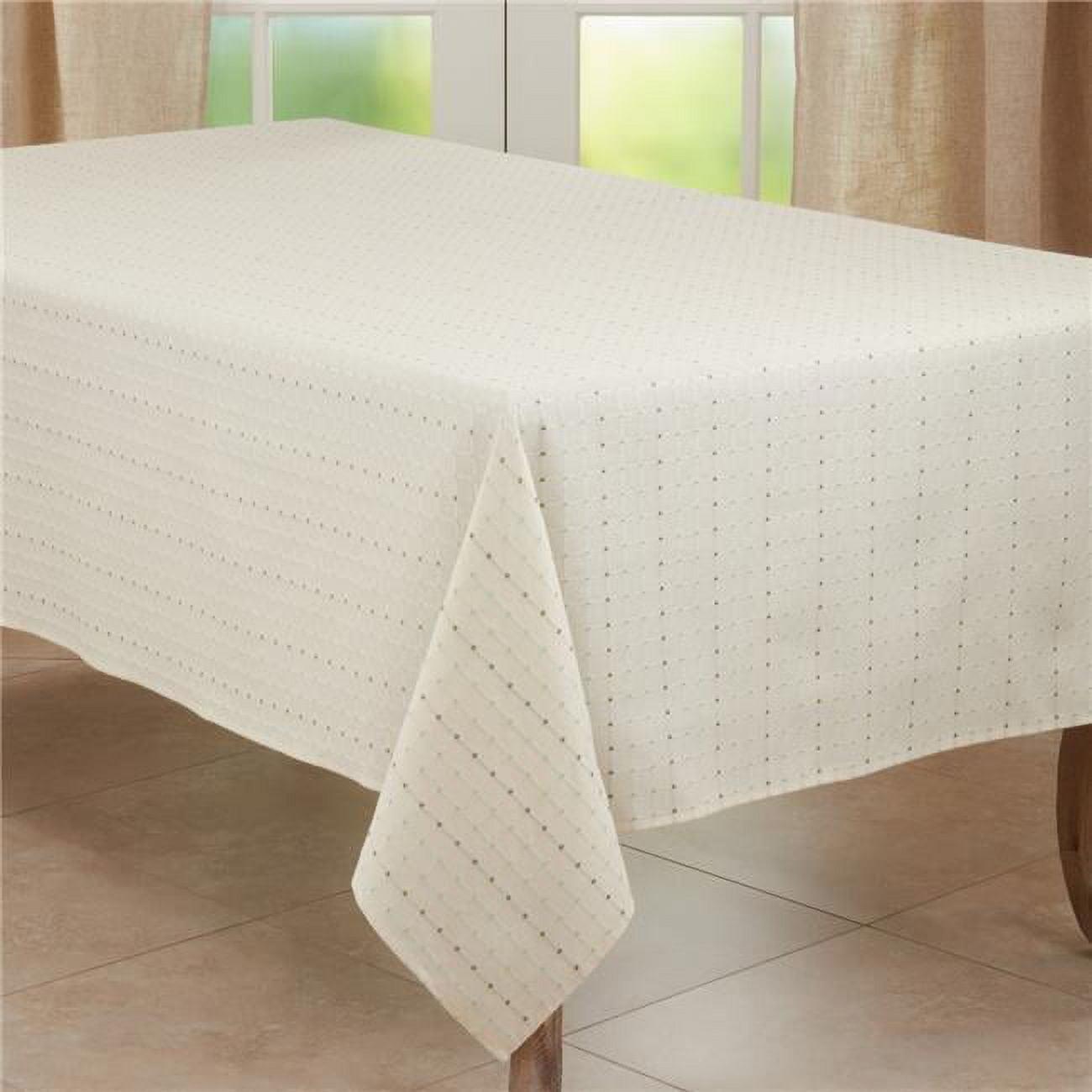 Saro Lifestyle Solid Color Tablecloth With Stitched Line Design