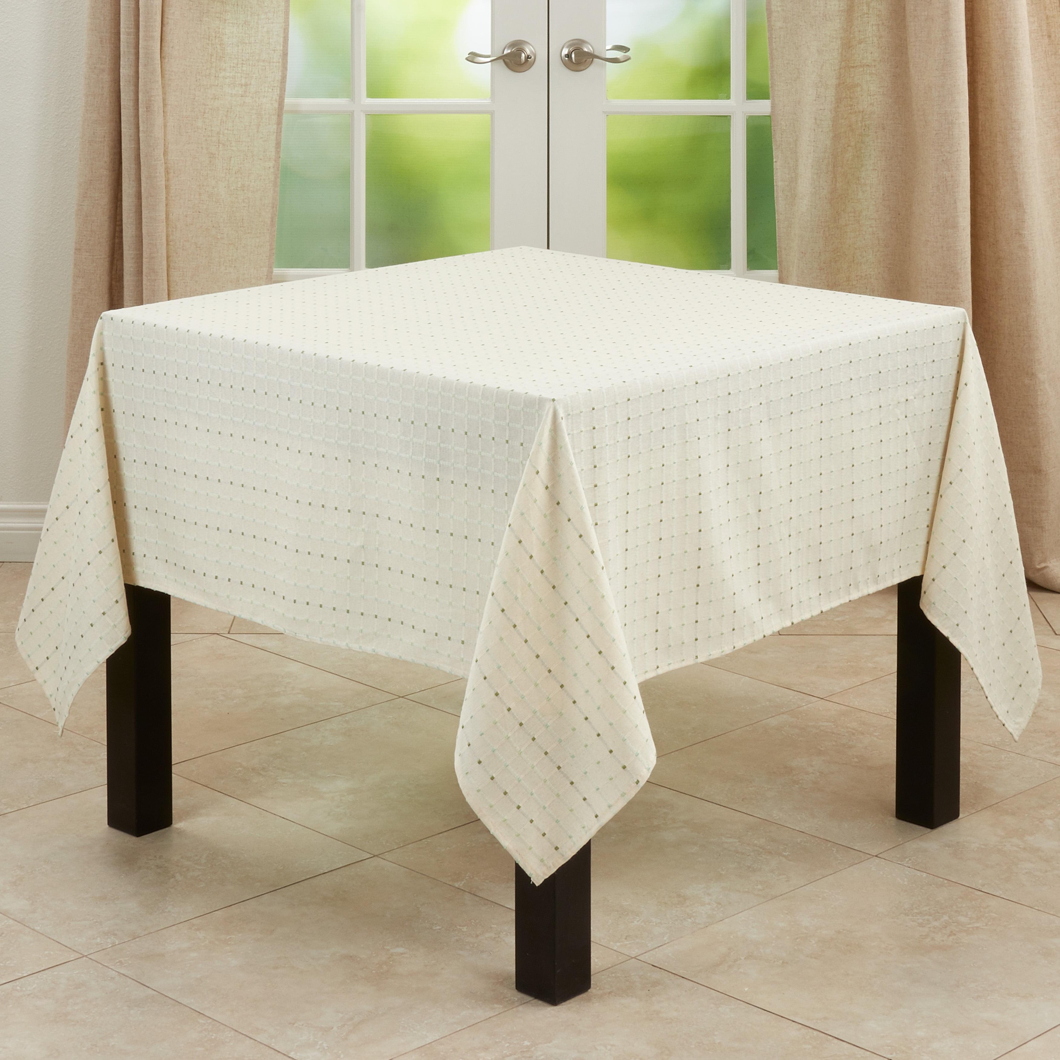 Saro Lifestyle Solid Color Tablecloth With Stitched Line Design