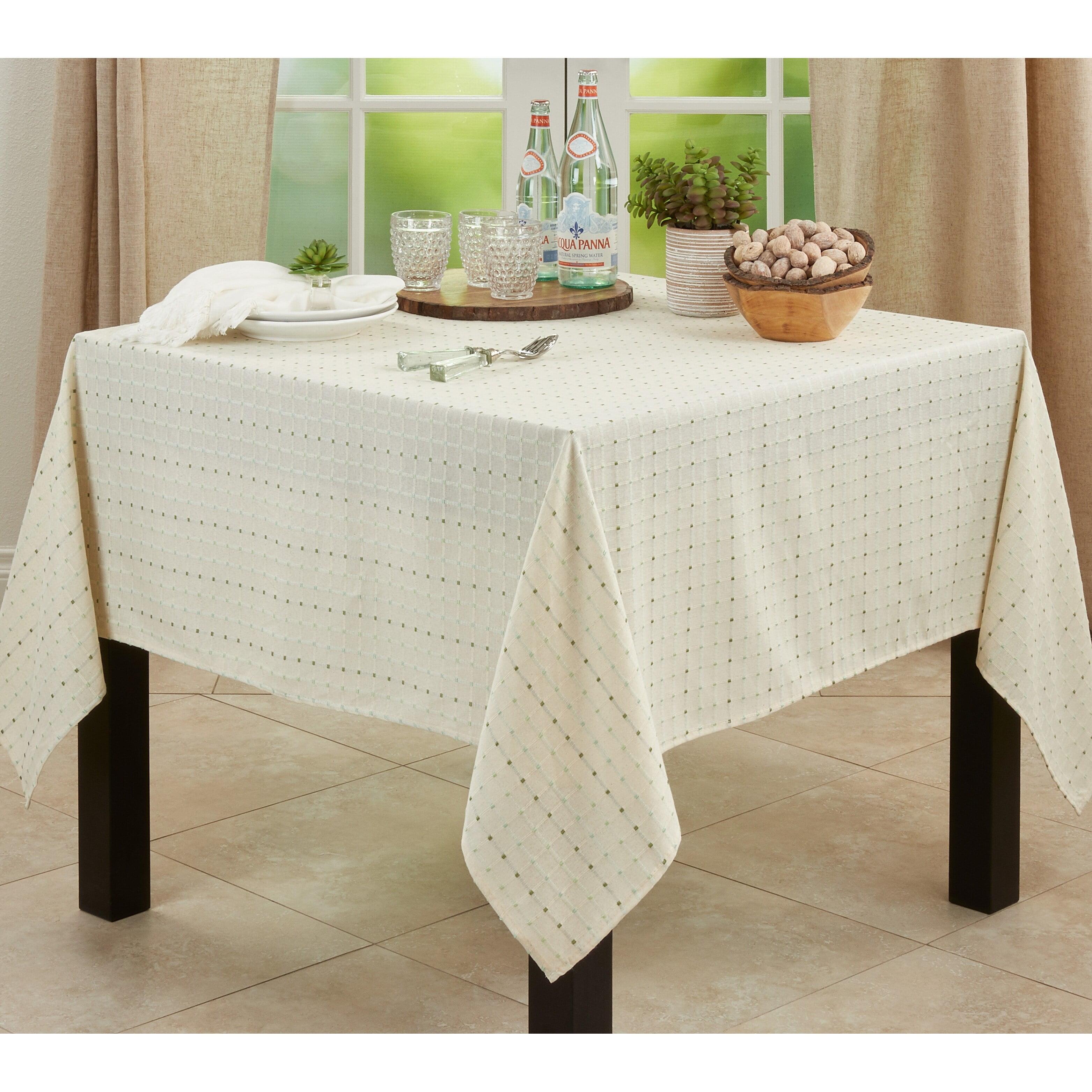 Saro Lifestyle Solid Color Tablecloth With Stitched Line Design