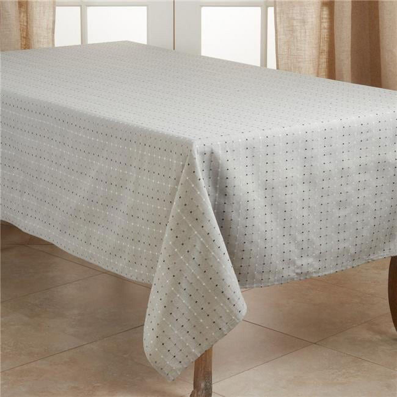 Saro Lifestyle Solid Color Tablecloth With Stitched Line Design