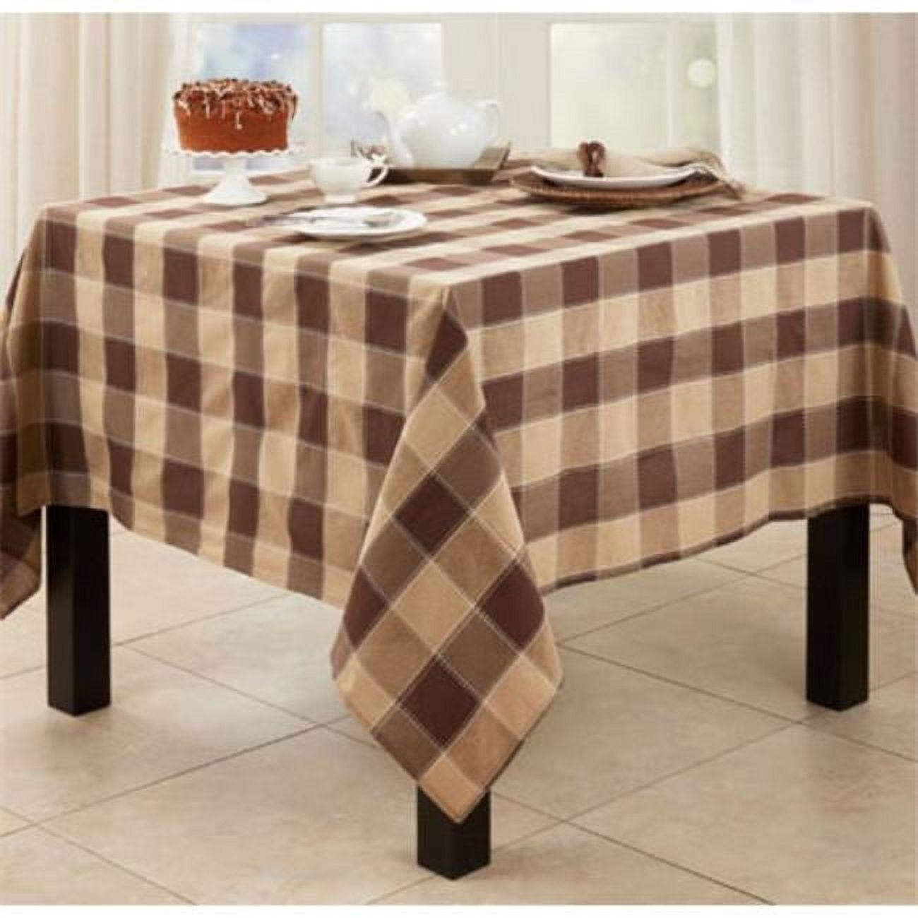 Saro Lifestyle Cotton And Poly Blend Stitched Plaid Tablecloth