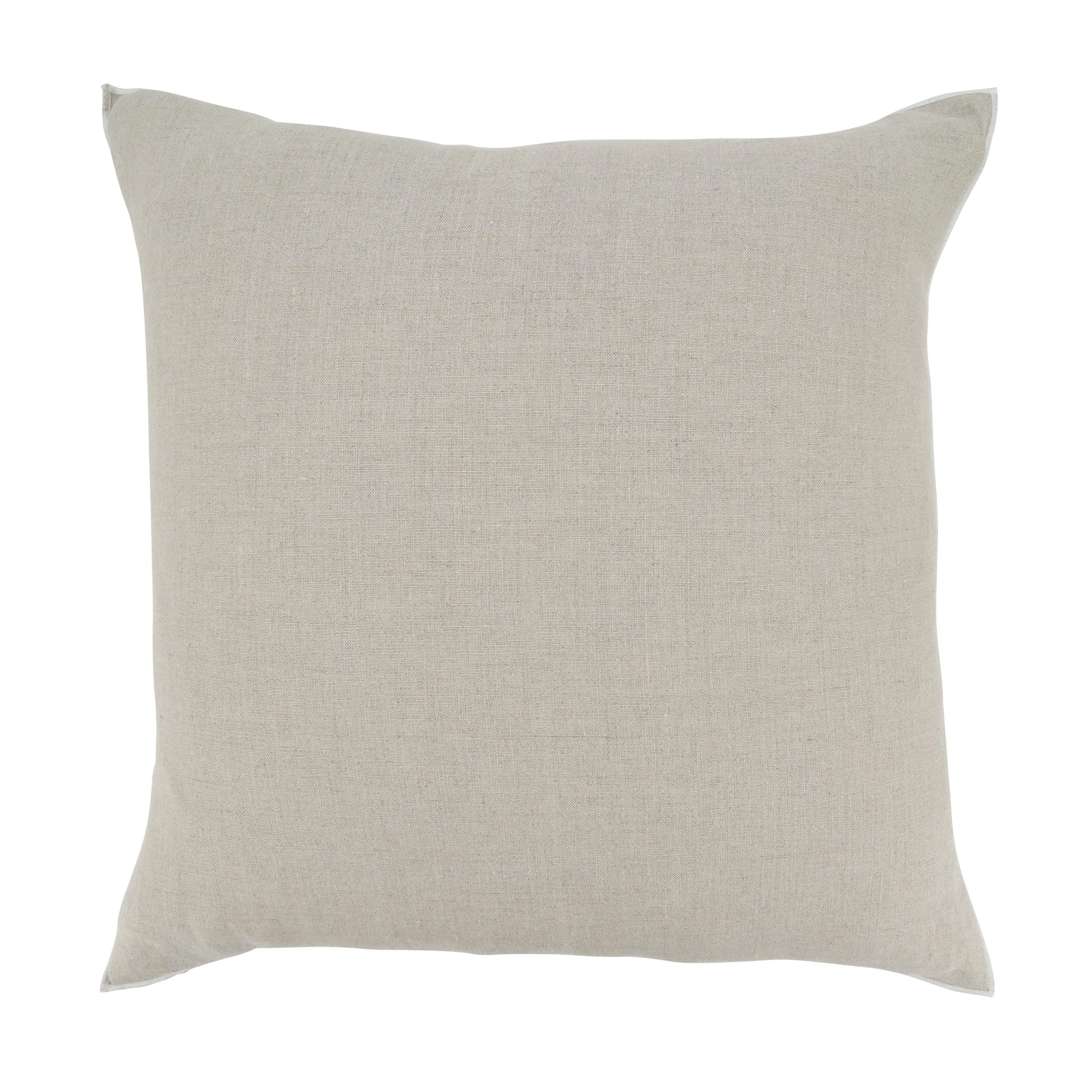 Stonewashed Linen Square Throw Pillow with Duck Feather Fill