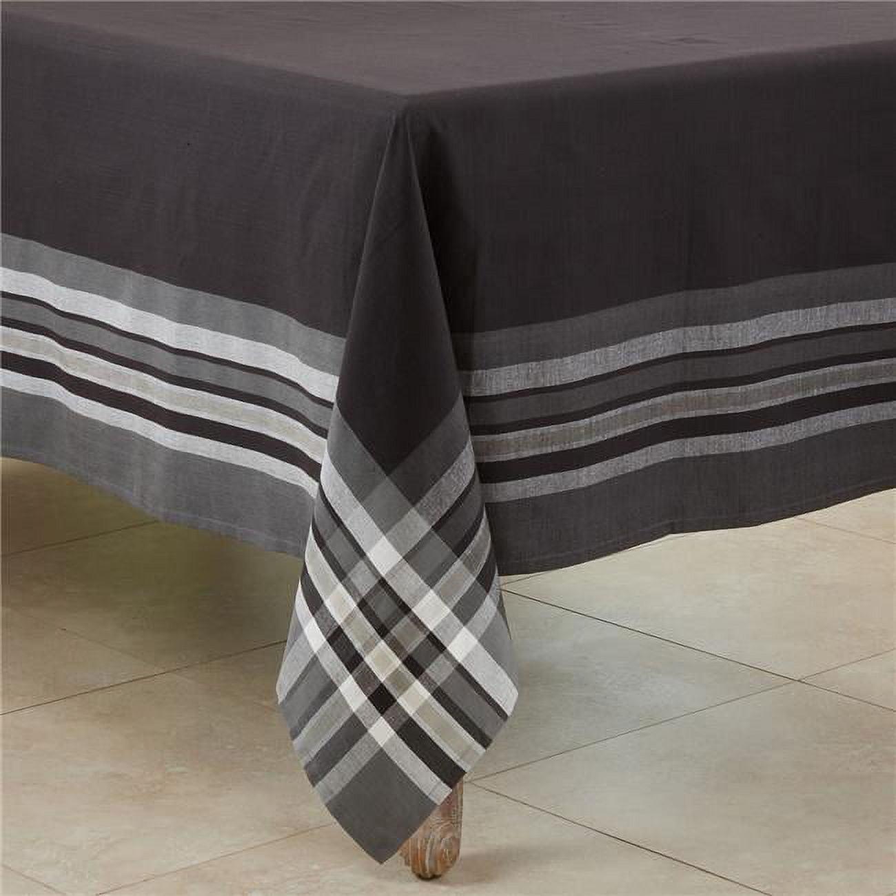 Saro Lifestyle Cotton Tablecloth With Striped Border