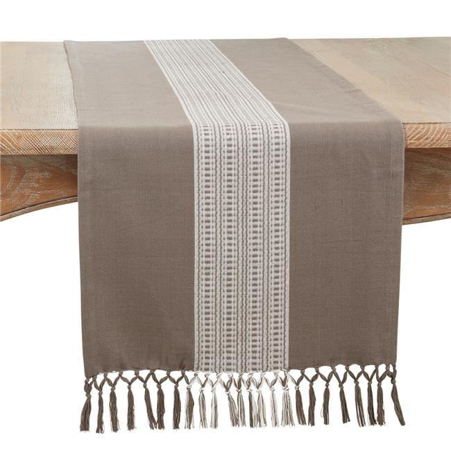 Saro Floral 100% Cotton Table Runner