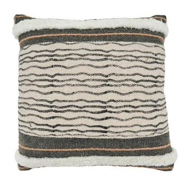 Saro Sadie Collection Appliqued Cotton Throw Pillow