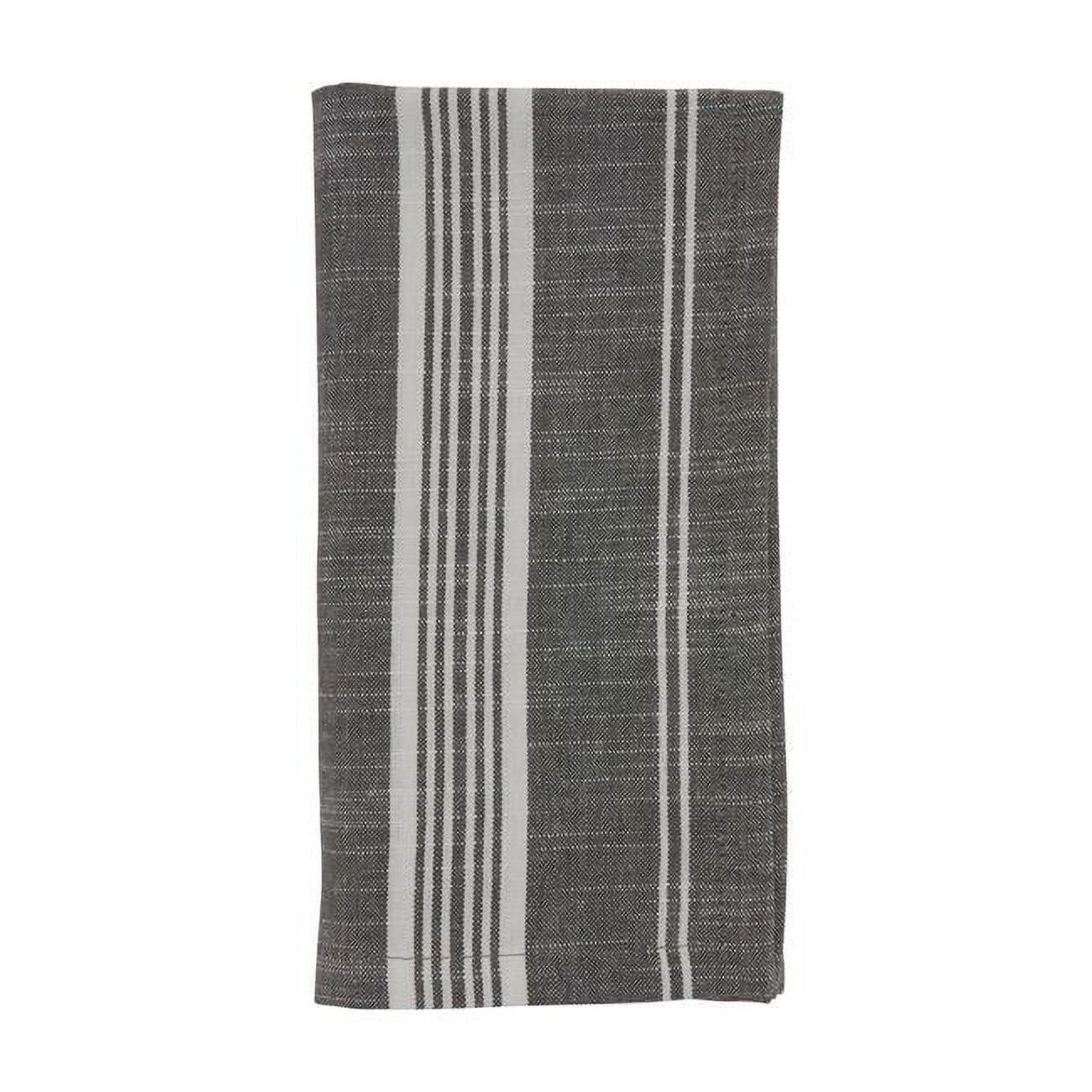 Gray Striped Cotton Table Napkins Set of Four