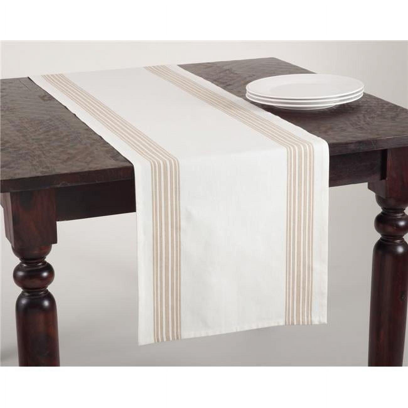 Natural Striped Cotton Table Runner 12" x 15"