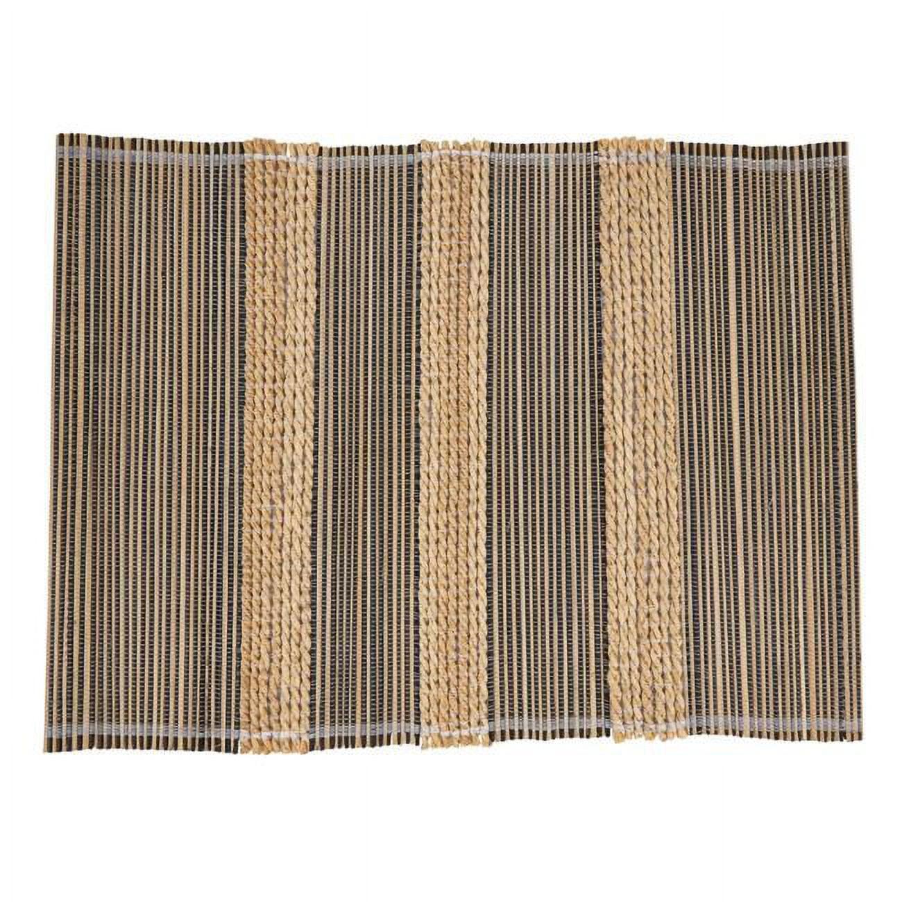 Natural Striped Seagrass and Palm Stick Placemats, Set of 4