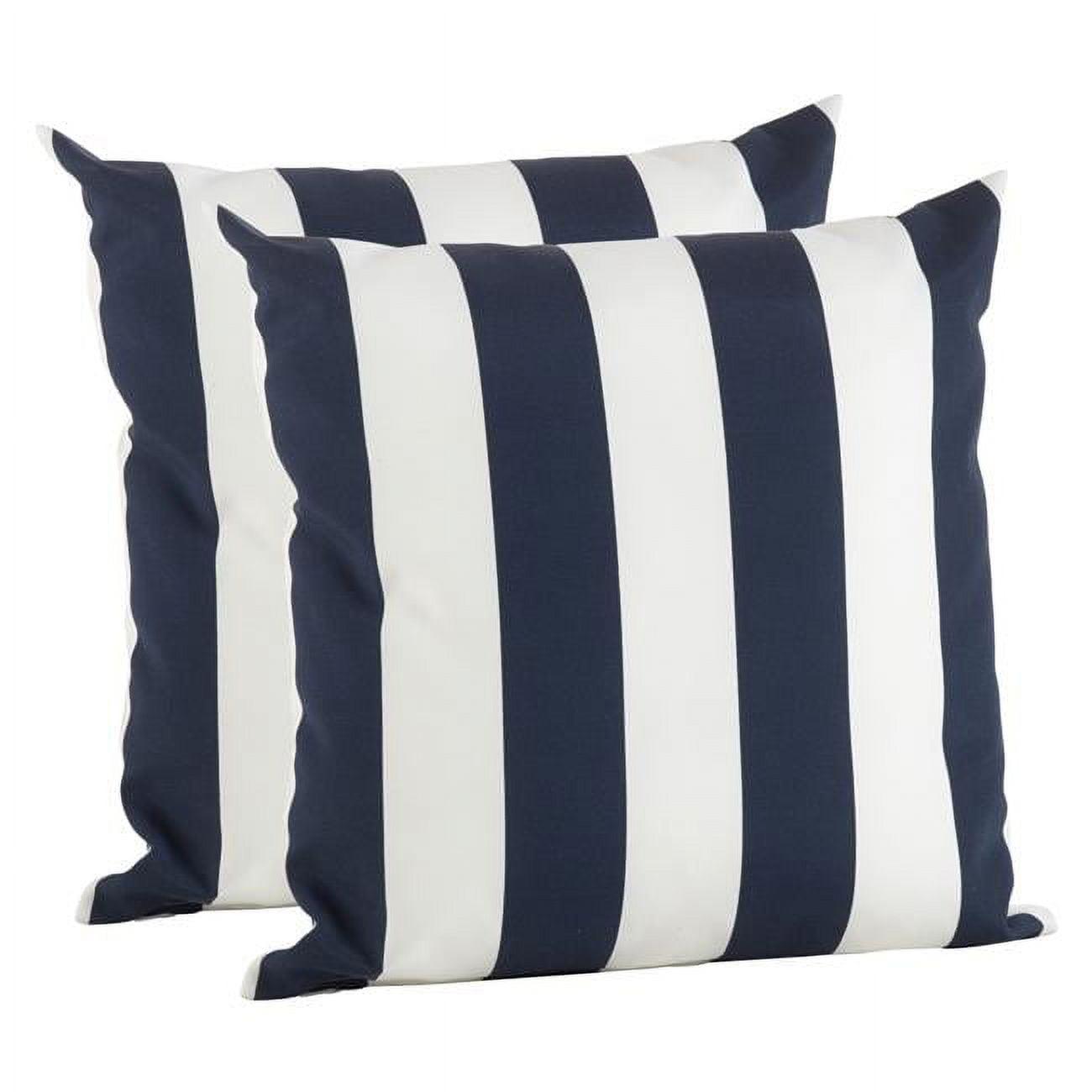 Outdoor Pillow Collection Striped Cotton Reversible Pillow Cover