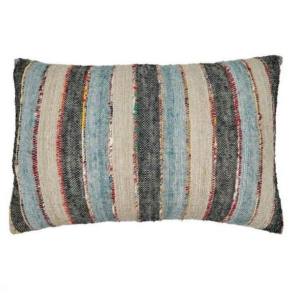 Saro Lynn Collection Striped Cotton Pillow Cover