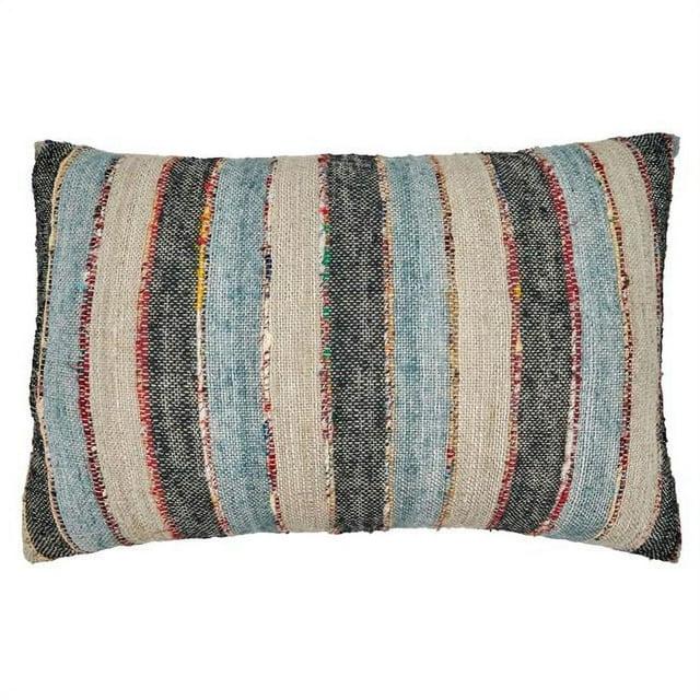 Saro Lynn Collection Striped Cotton Pillow Cover