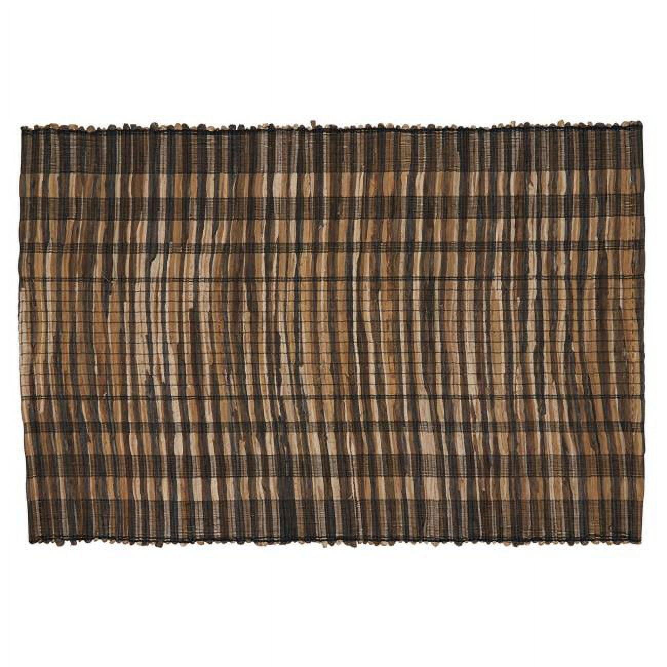 Brown Striped Water Hyacinth Rectangular Placemats, Set of 4