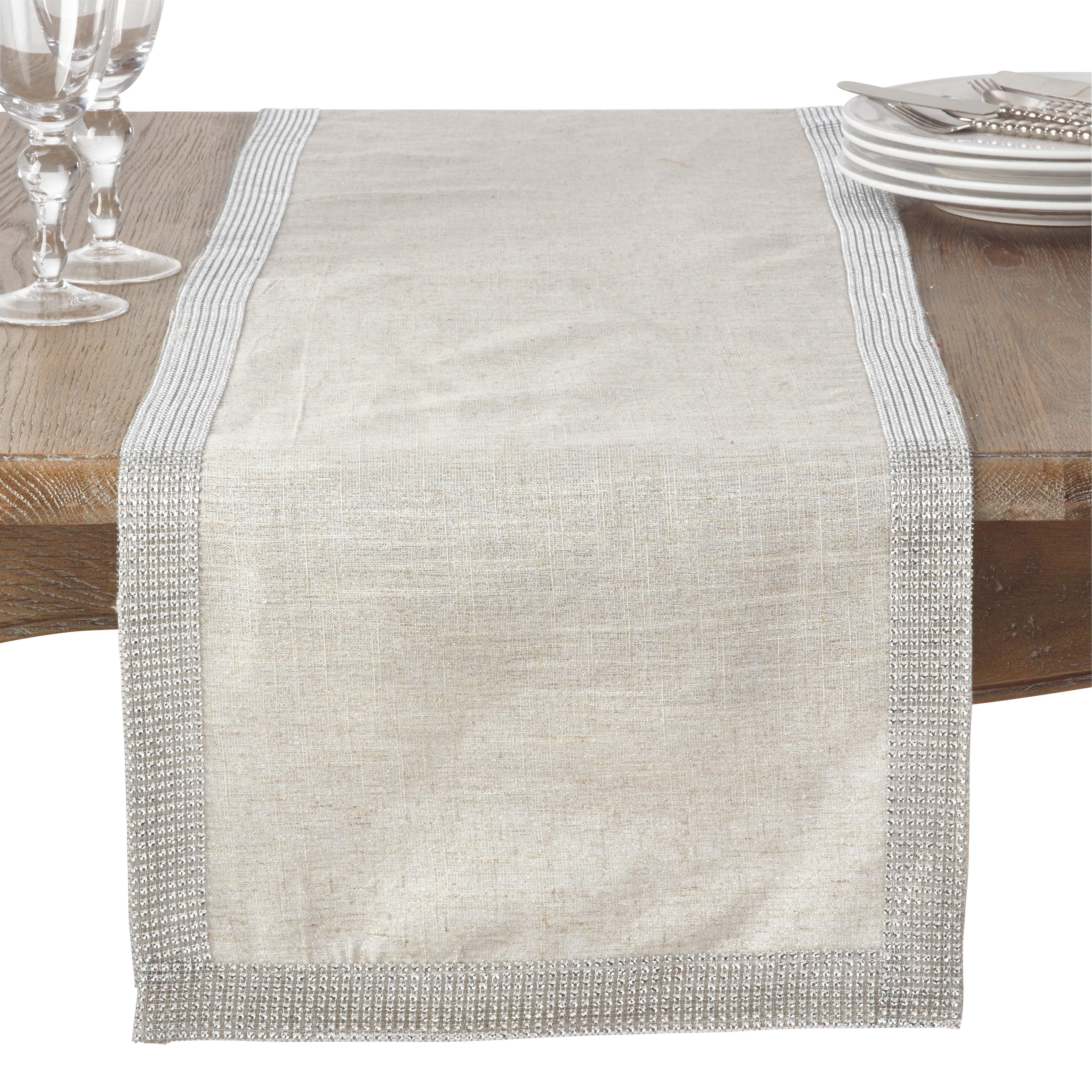 Saro Lifestyle Studded Runner, Silver, 16" x 54"