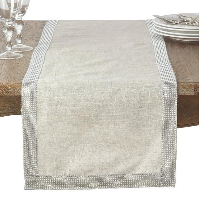 Saro Lifestyle Studded Runner, Silver, 16" x 54"
