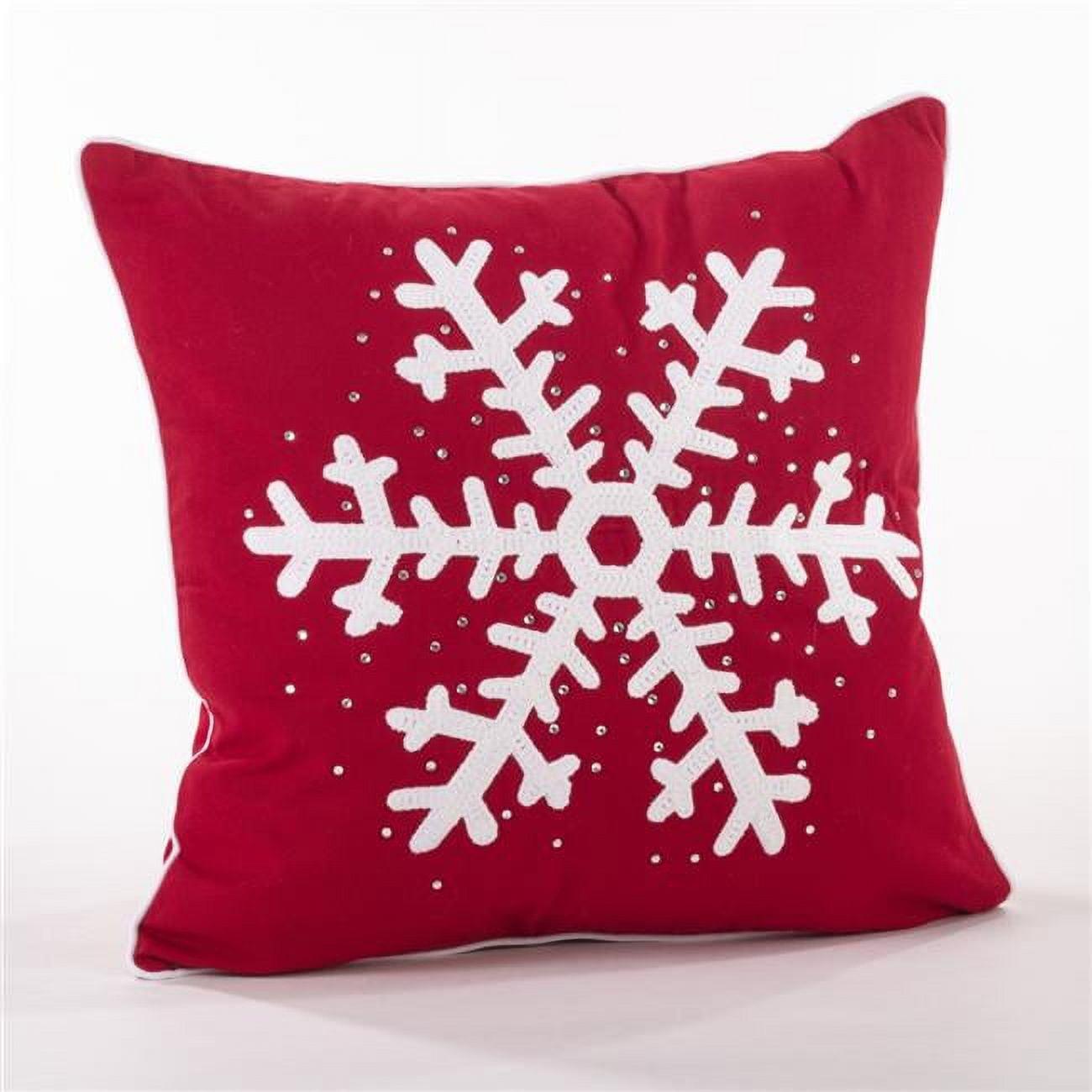 Saro Lifestyle Studded Snowflakes Down Filled Throw Pillow