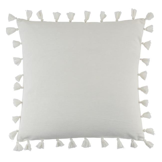 Saro Mabel Collection Tassels Cotton Throw Pillow
