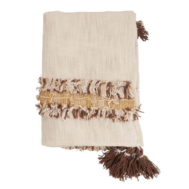 Saro Lifestyle Cotton Throw With Tassel & Fringe Design