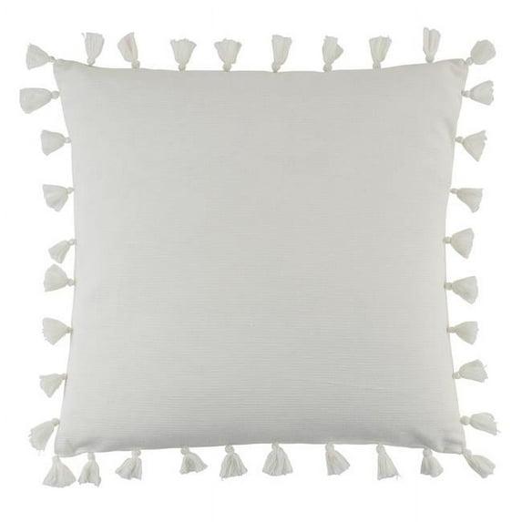 Saro Mabel Collection Tassels Cotton Throw Pillow