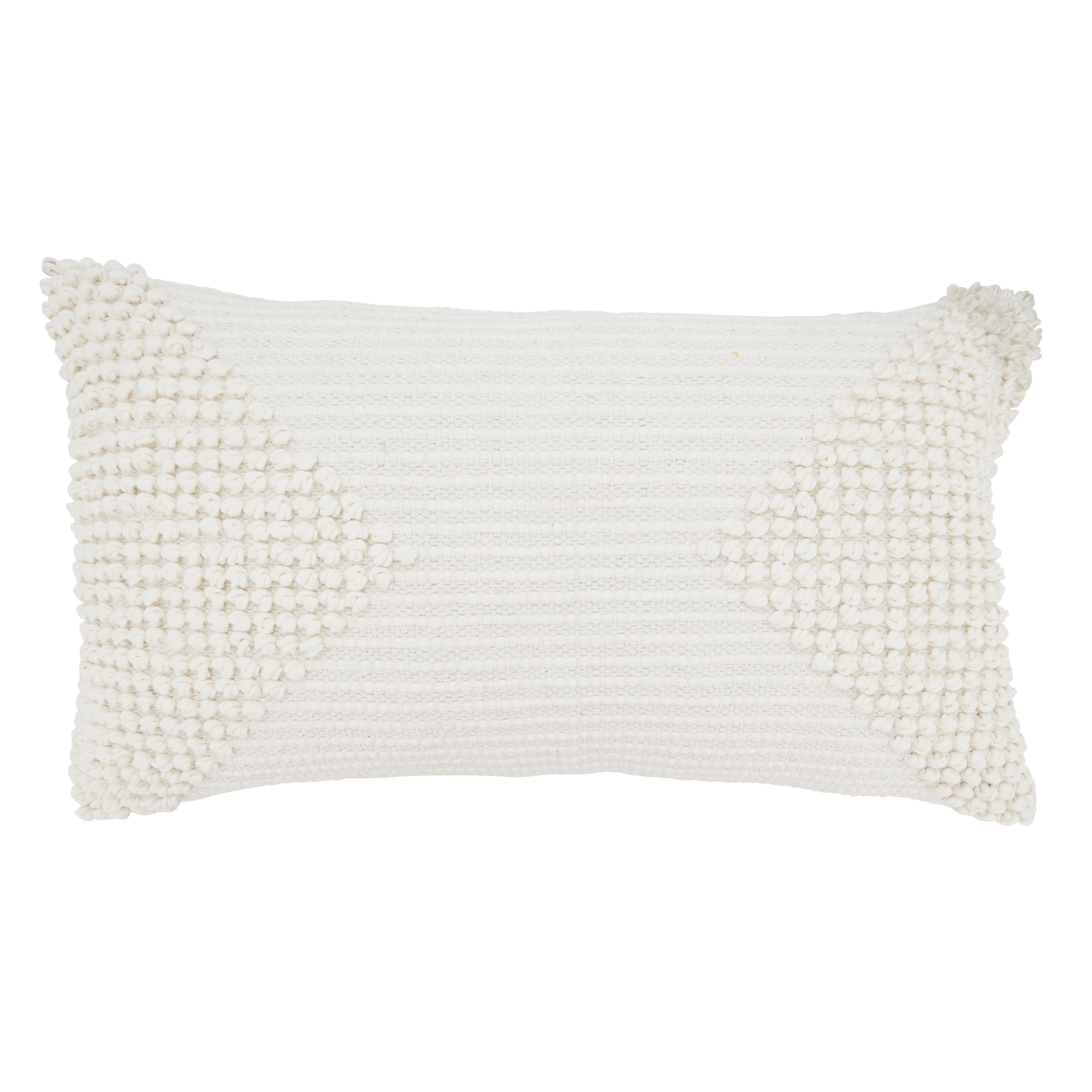 Saro Lifestyle Textured Woven Diamond Poly Filled Throw Pillow