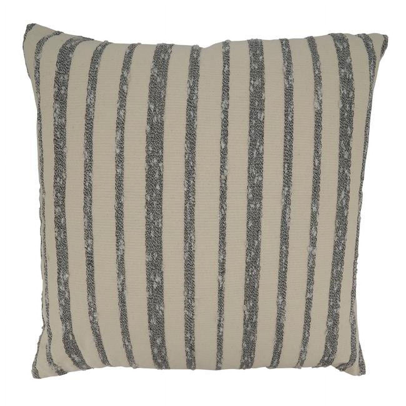 Black and White Thin Striped Down Filled Throw Pillow 22"