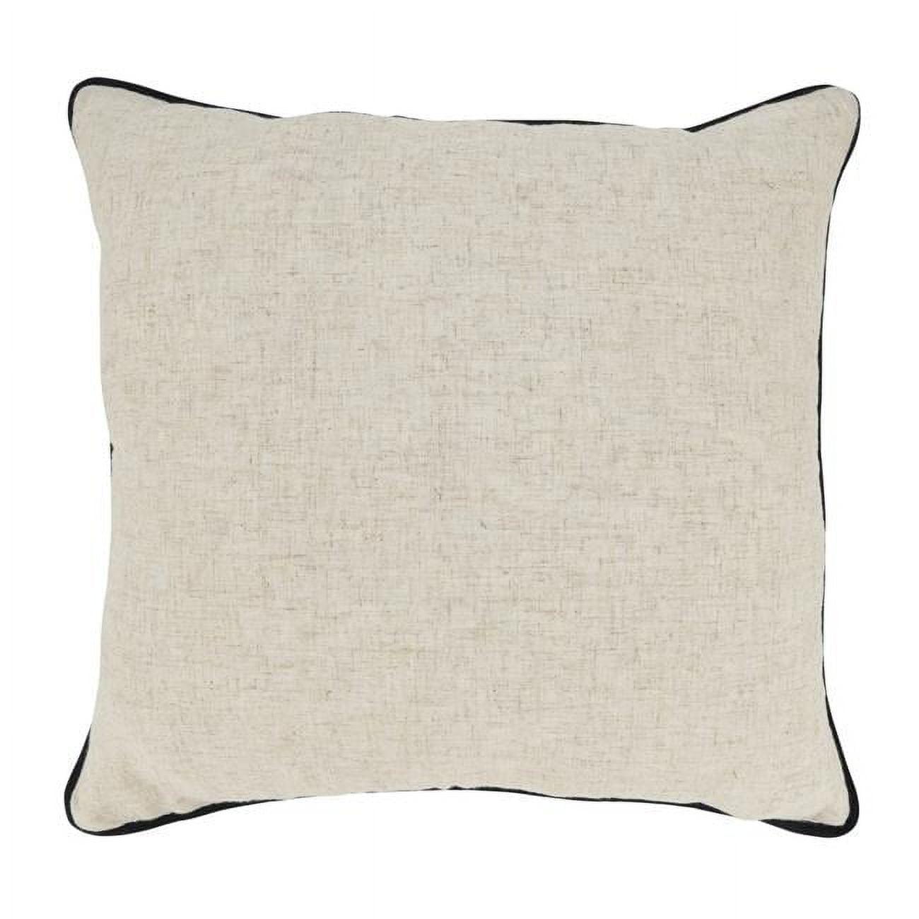 Toscana Daydream 20" Beige and Black Linen Throw Pillow