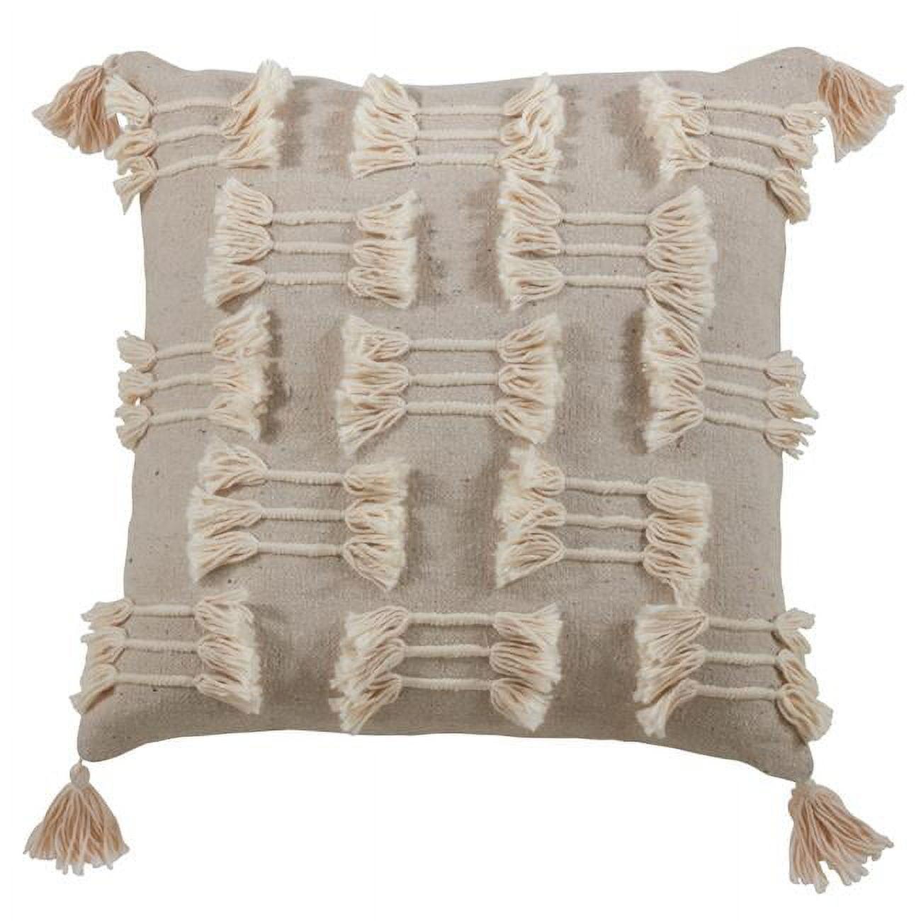 Saro Lifestyle Tri-Line Frayed  Decorative Pillow Cover