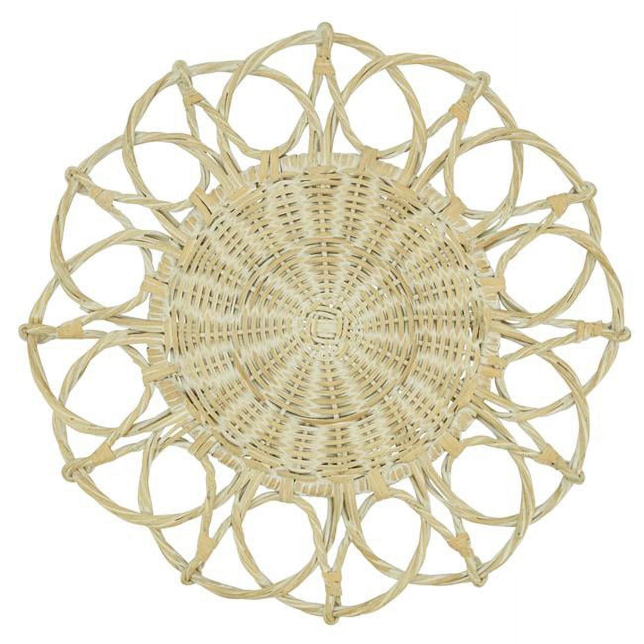 Twisted Rattan White Round Placemats, Set of 4