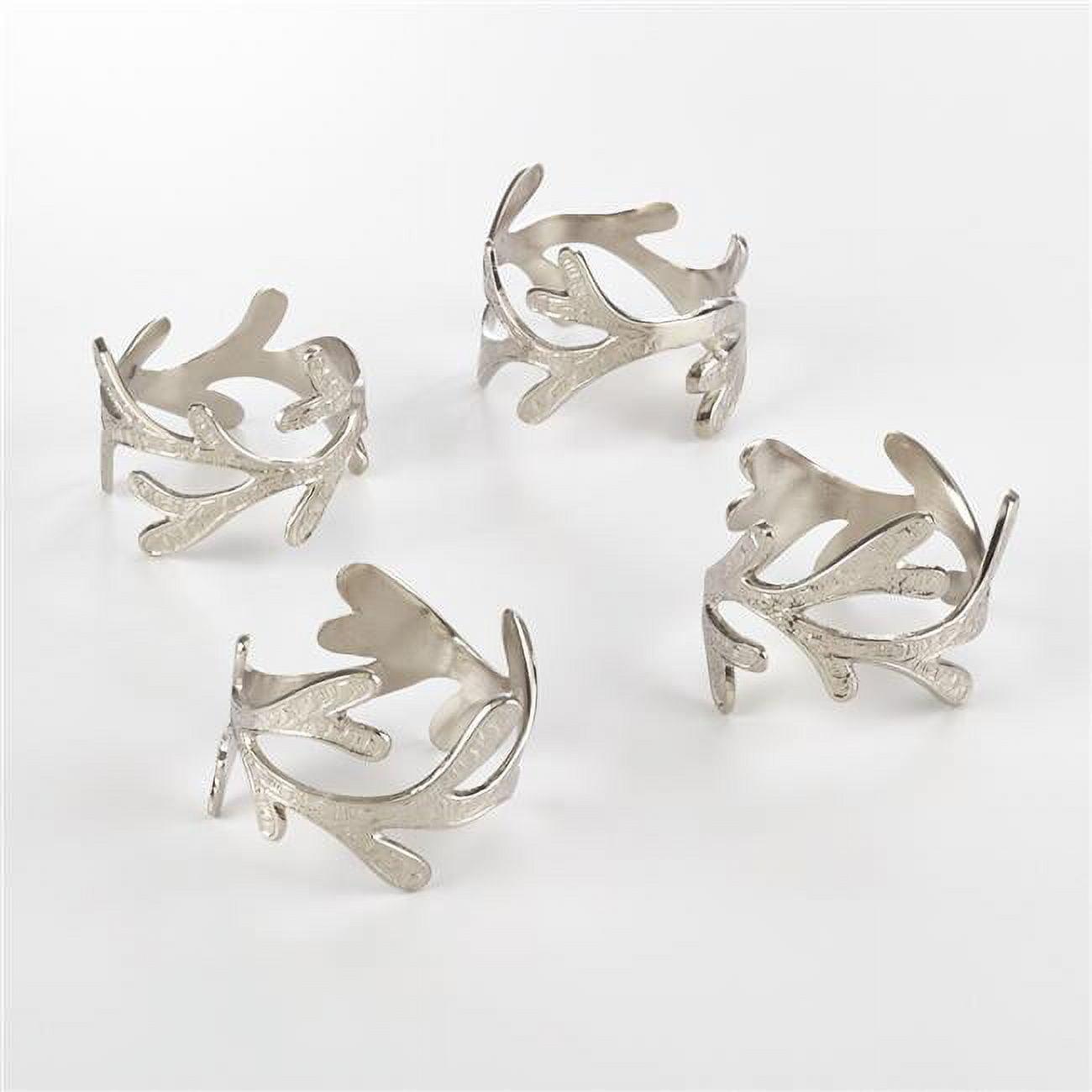 Saro Lifestyle Table Napkin Rings With Vine Leaf Design (Set of 4)