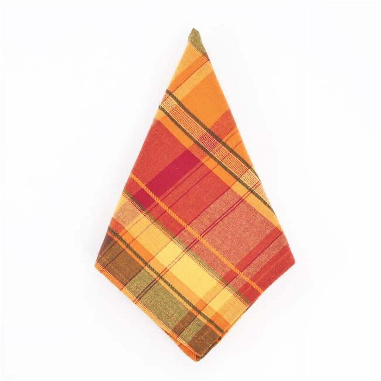 Harvest Plaid Terracotta Cotton 20"x20" Dinner Napkins, Set Of 4