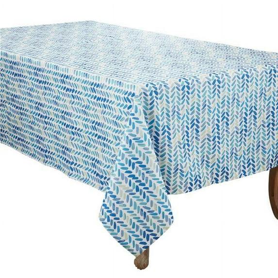 Saro Chevron Tablecloth With Watercolor Design Rectangular
